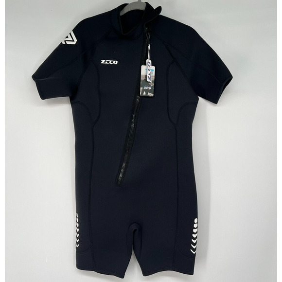 NWT ZCCO Mens Wetsuit 3XL Black Neoprene Back Zip Shorty Dive Skin MS305-B - Picture 1 of 8